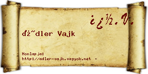 Ádler Vajk névjegykártya