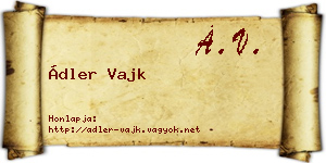 Ádler Vajk névjegykártya